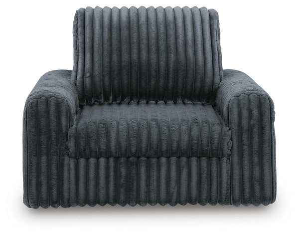 HamlinBay Fabric Power Gliding Chaise Gunmetal