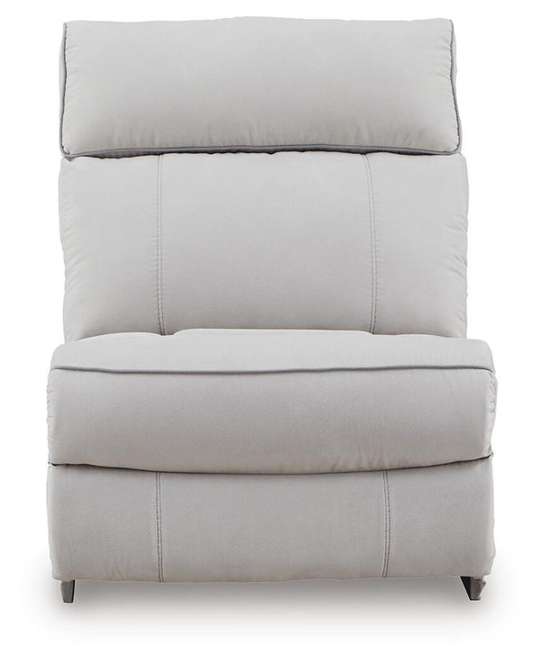 Social Pointe P2 7-Piece Reclining Fabric Zero Gravity Sectional with Storage Consoles Pearl/Ash