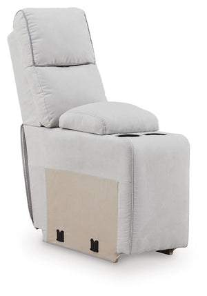 Social Pointe P2 5-Piece Reclining Fabric Zero Gravity Sectional with Storage Consoles Pearl/Ash