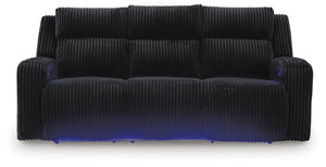 Forest Lake Power Adjustable Headrest Reclining Sofa Black