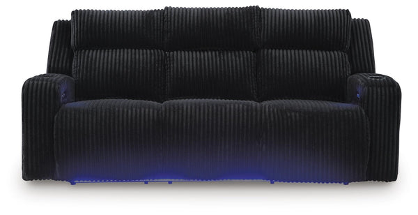 Forest Lake Power Adjustable Headrest Reclining Sofa Black