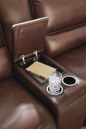 DeepWakes P2 6-Piece Power Reclining Leather Zero Gravity Sectional with Chaise Canyon