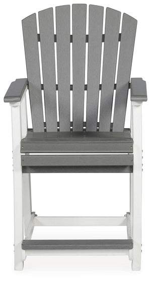 Transville Outdoor Counter-Height Barstool Gray/White