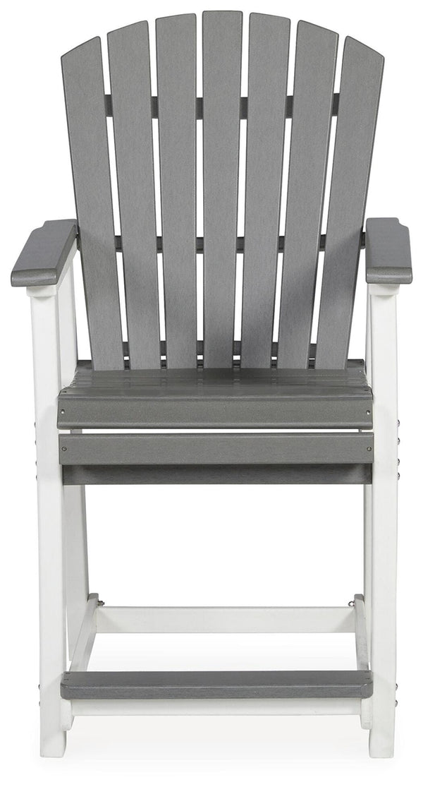 Transville Outdoor Counter-Height Barstool Gray/White