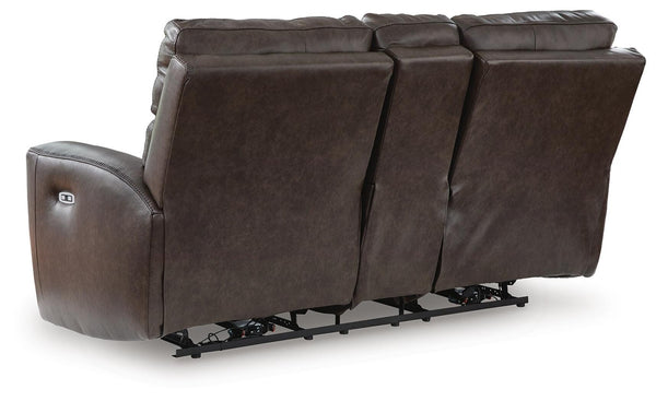 Crossplex Zero Gravity P2 Power Leather Reclining Adjustable Headrest Console Loveseat Smoke