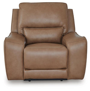 DeepWakes Zero Gravity P2 Dual-Power Adjustable Headrest Leather Recliner Caramel