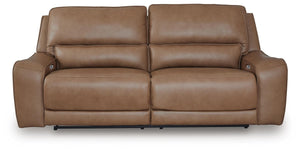 DeepWakes P2 Power Reclining Leather Zero Gravity Sofa Caramel