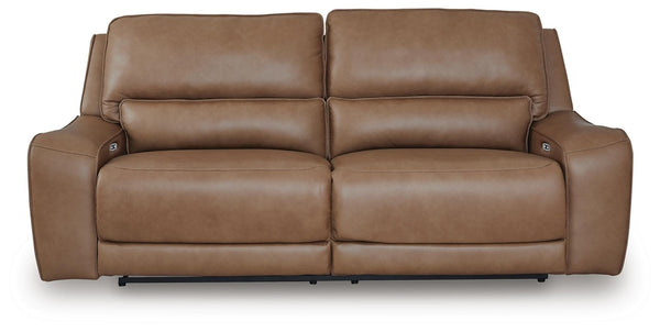 DeepWakes P2 Power Reclining Leather Zero Gravity Sofa Caramel