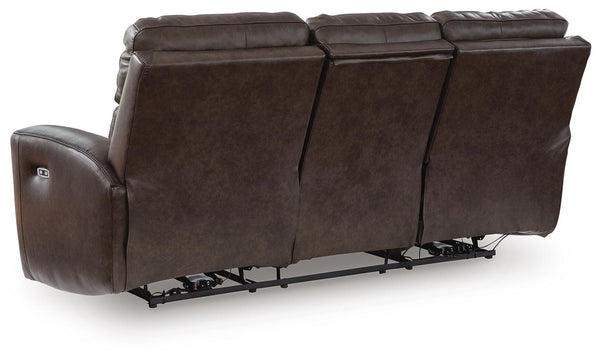Crossplex P2 Power Adjustable Headrest Leather Reclining Zero Gravity Sofa Smoke