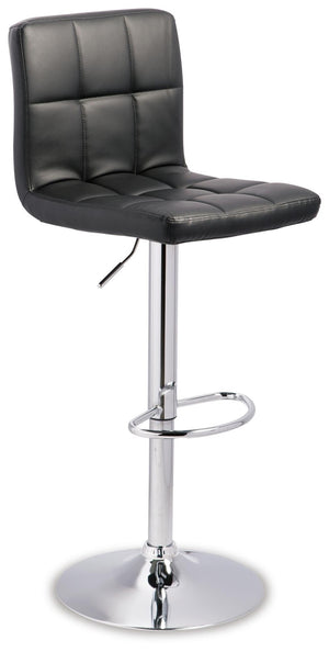 Bellatier Modern Quarters Adjustable Height Upholstered Bar Swivel Stool Black/Chrome Finish