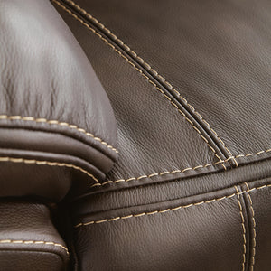 Dunleith 2-Piece Power Reclining Leather Zero Gravity Sectional Loveseat With Adjustable Head & Foot & USB Chocolate