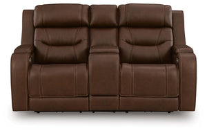 Knightington Zero Gravity P3 Power Leather Reclining Heat & Massage Loveseat with Audio Seating Brown