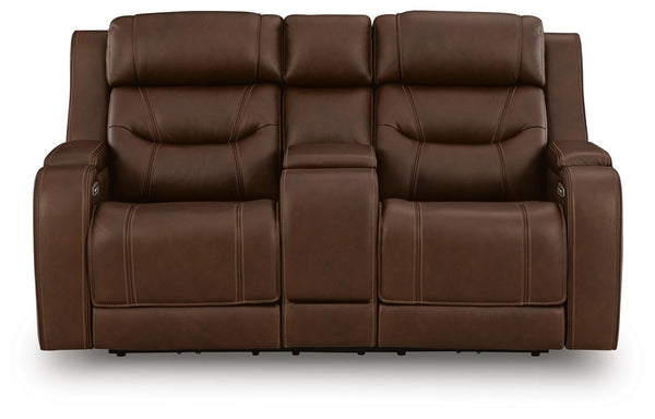 Knightington Zero Gravity P3 Power Leather Reclining Heat & Massage Loveseat with Audio Seating Brown