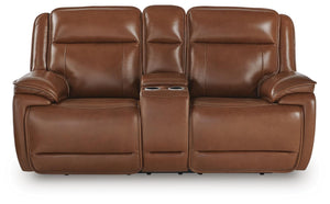 Healy Pier Zero Gravity P2 Power Leather Reclining Adjustable Headrest Console Loveseat Chocolate