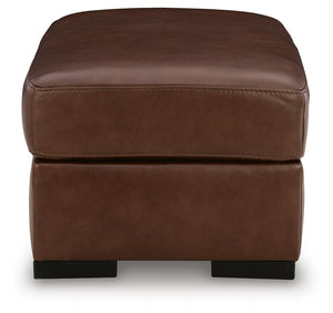 Brogliano Stationary Leather Ottoman Canyon