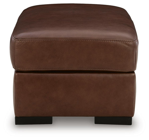 Brogliano Stationary Leather Ottoman Canyon