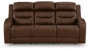 Knightington P3 Power Leather Reclining Zero Gravity Sofa with Audio Seating Brown