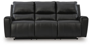 Glossmore Leather Reclining Sofa Black
