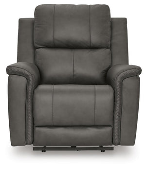 Bleckley Zero Gravity P2 Dual-Power Adjustable Headrest Leather Recliner Anchor