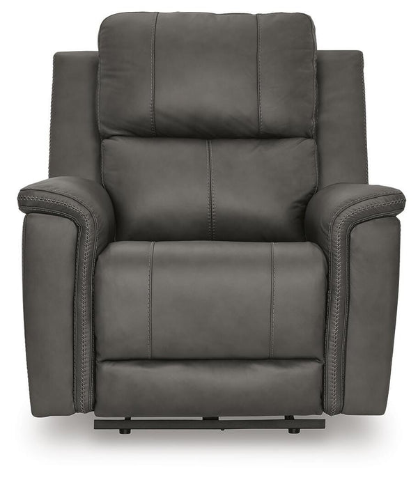Bleckley Zero Gravity P2 Dual-Power Adjustable Headrest Leather Recliner Anchor
