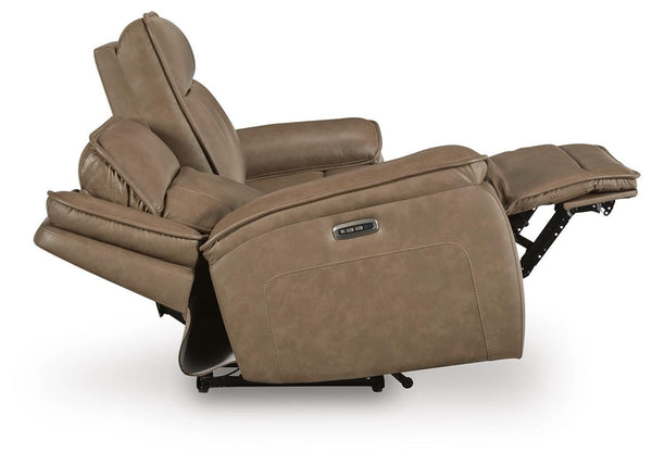 Glencroft P2 Power Leather Reclining Zero Gravity Sofa with Adjustable Headrest & USB Sahara