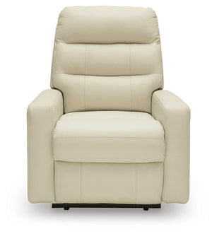 Pennacle Pier P2 Dual-Power Adjustable Headrest Leather Recliner Canvas