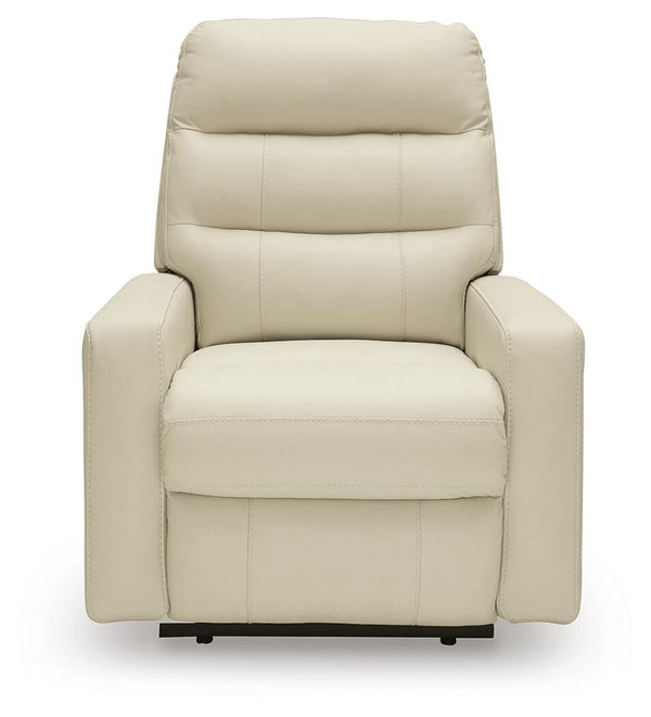 Pennacle Pier P2 Dual-Power Adjustable Headrest Leather Recliner Canvas