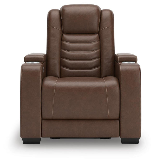 High Impact Power Leather Zero Gravity Recliner with Adjustable Headrest & USB Tobacco