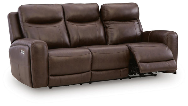 Gravier Power Adjustable Headrest Leather Reclining Sofa Cordova
