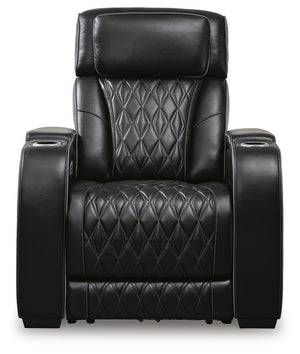 Boyington Zero Gravity P2 Dual-Power Adjustable Headrest Leather Heat Massage Recliner Black