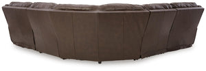 Dunleith 5-Piece Power Reclining Leather Zero Gravity Sectional Chocolate