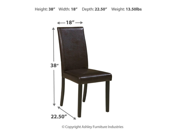 Kimonte Modern Quarters Upholstered Dining Side Chair Dark Brown
