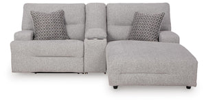 Acklen Place 3-Piece Power Reclining Zero Gravity Sectional Zero Gravity Sofa with Chaise Pewter