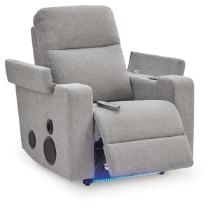 Pineland Power Glider Recliner with Audio System Pewter