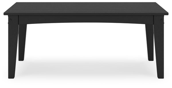Hyland Wave Outdoor Rectangle Coffee Table Black