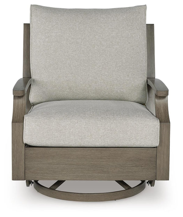 Rainier Ranch Outdoor Swivel Glider Chair with Cushion Brown/Beige