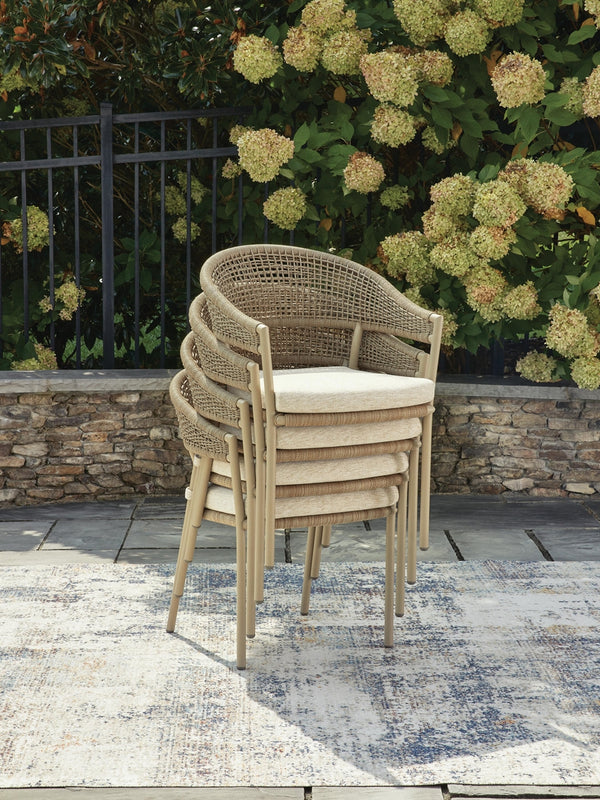 Orchard Beach Outdoor Arm Chair with Cushion Beige
