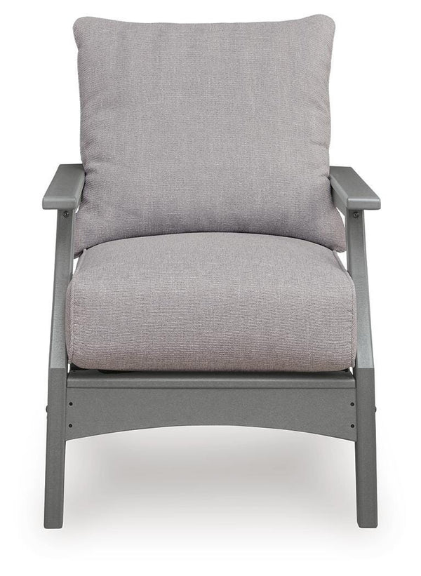 Cove Beach Outdoor Lounge Chair with Cushion Gray