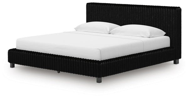 Zuraleus King Upholstered Bed Black