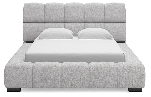 Grendusk Queen Upholstered Bed Light Gray