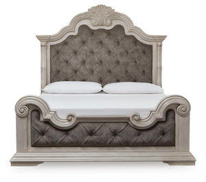 Bruchandi California King Upholstered Panel Bed Antique White