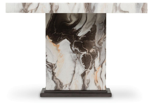 Jeshina Dining Table Dark Brown/Beige
