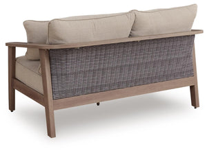 Harmony Headlands Outdoor Loveseat with Cushion Natural/Gray