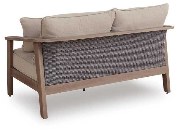 Harmony Headlands Outdoor Loveseat with Cushion Natural/Gray