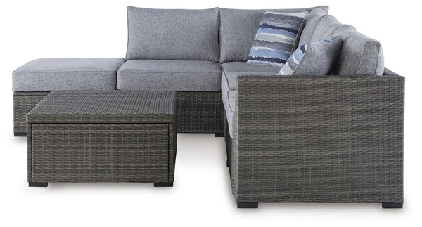 Petal Road Outdoor Sectional, Ottoman & Table Set Gray