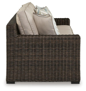 Coastline Bay Outdoor Sofa with Cushion Brown