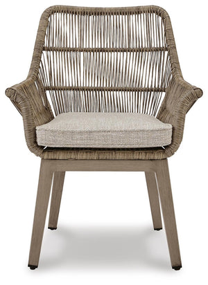 Beach Front Arm Chair with Cushion Beige