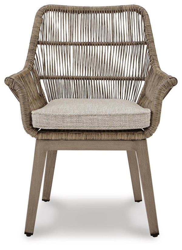 Beach Front Arm Chair with Cushion Beige