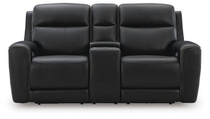 Comfort Zero Gravity Power Leather Reclining Adjustable Headrest Console Loveseat Onyx
