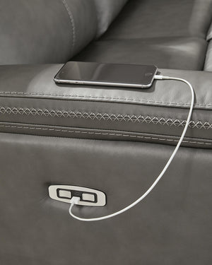 Bleckley P2 5-Piece Power Reclining Leather Zero Gravity Sectional Anchor